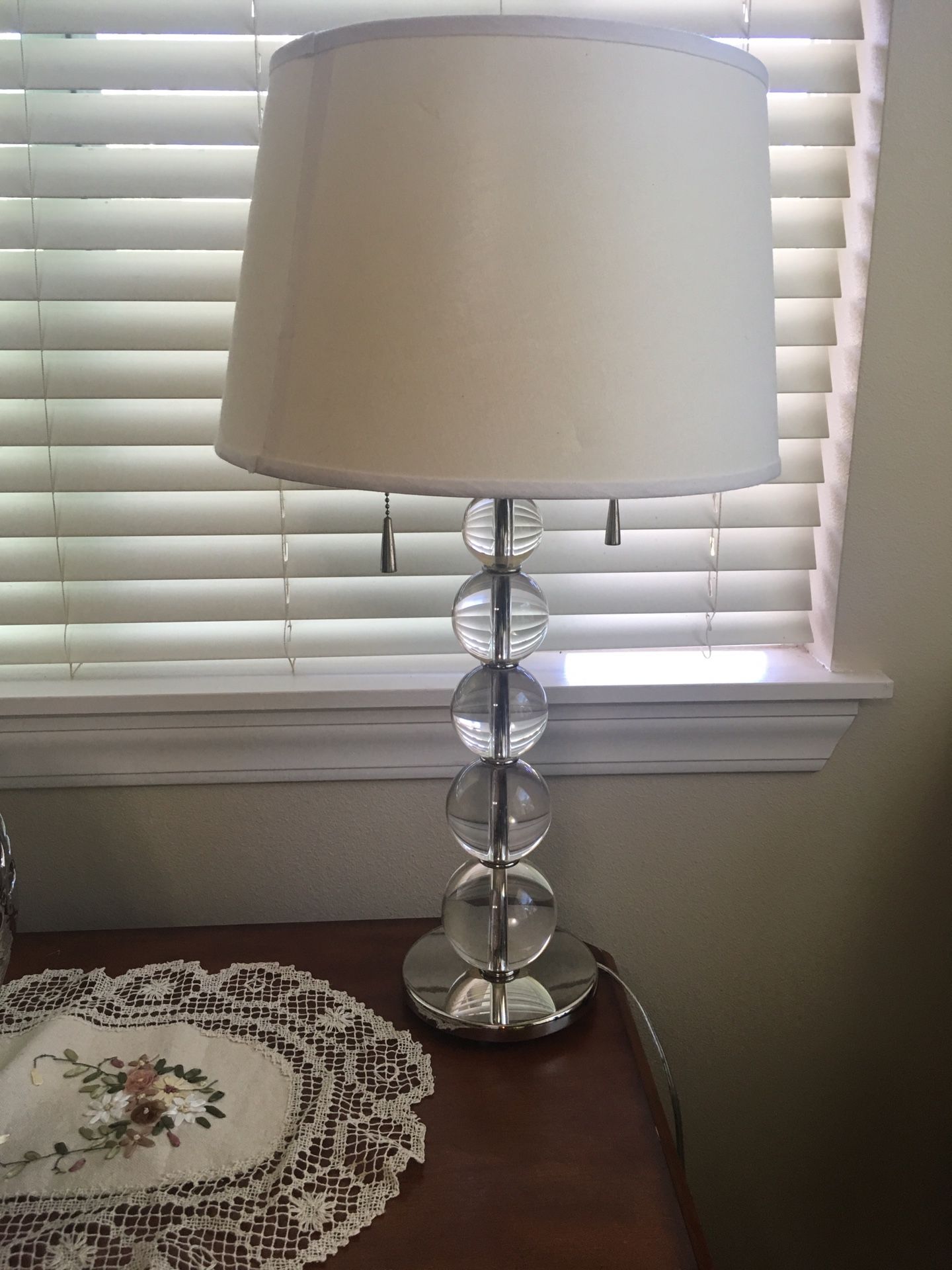 Glass lamp with dual lights