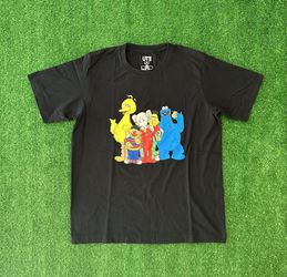 Kaws X Sesame Street Black Tee Shirt
