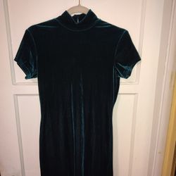 Vintage Velour Emerald Mini Dress