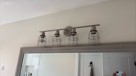 4-Light Industrial Cage Vanity Light Bar
