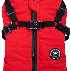 Norbi Pet Warm Jacket Small Dog Vest Harness Puppy Winter 2 in 1 Outfit Cold Weather Coat