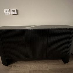 Black TV Stand With Marble Top 