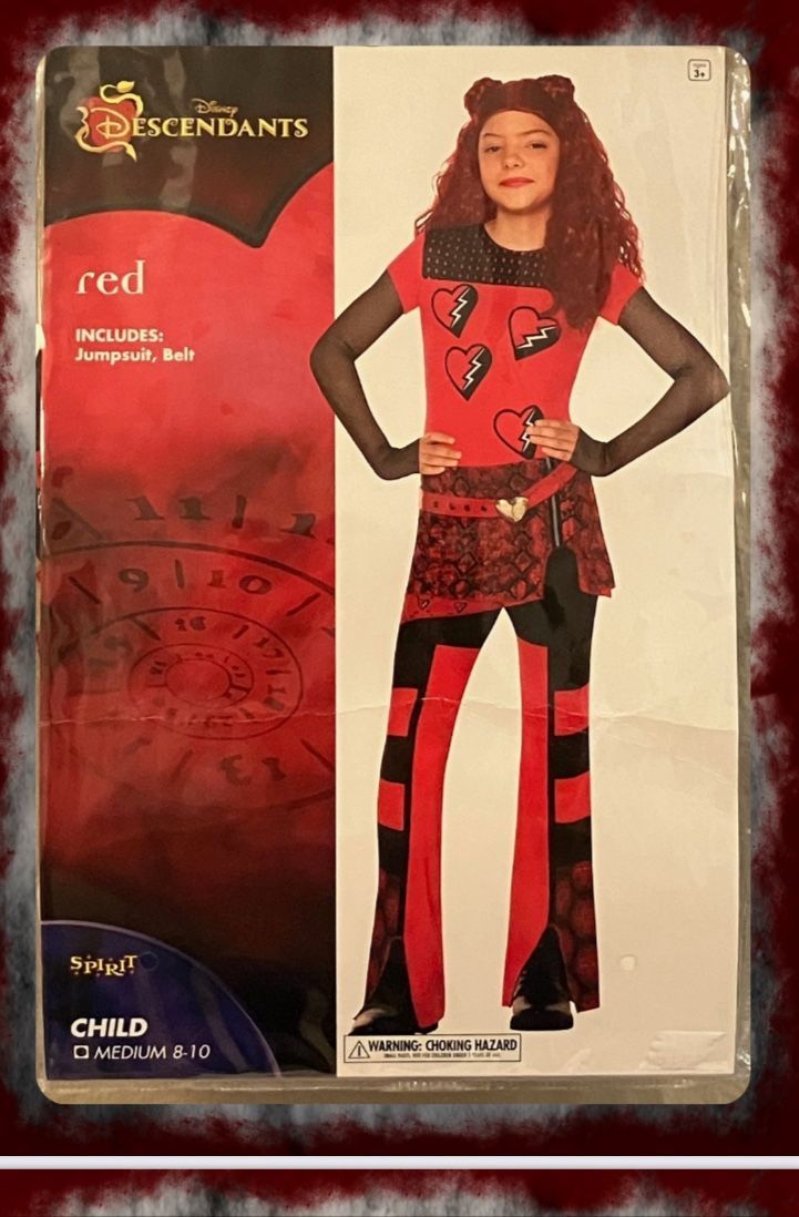 Disney Descendants “Red” Halloween Costume + Wig - Kids Medium (8-10)