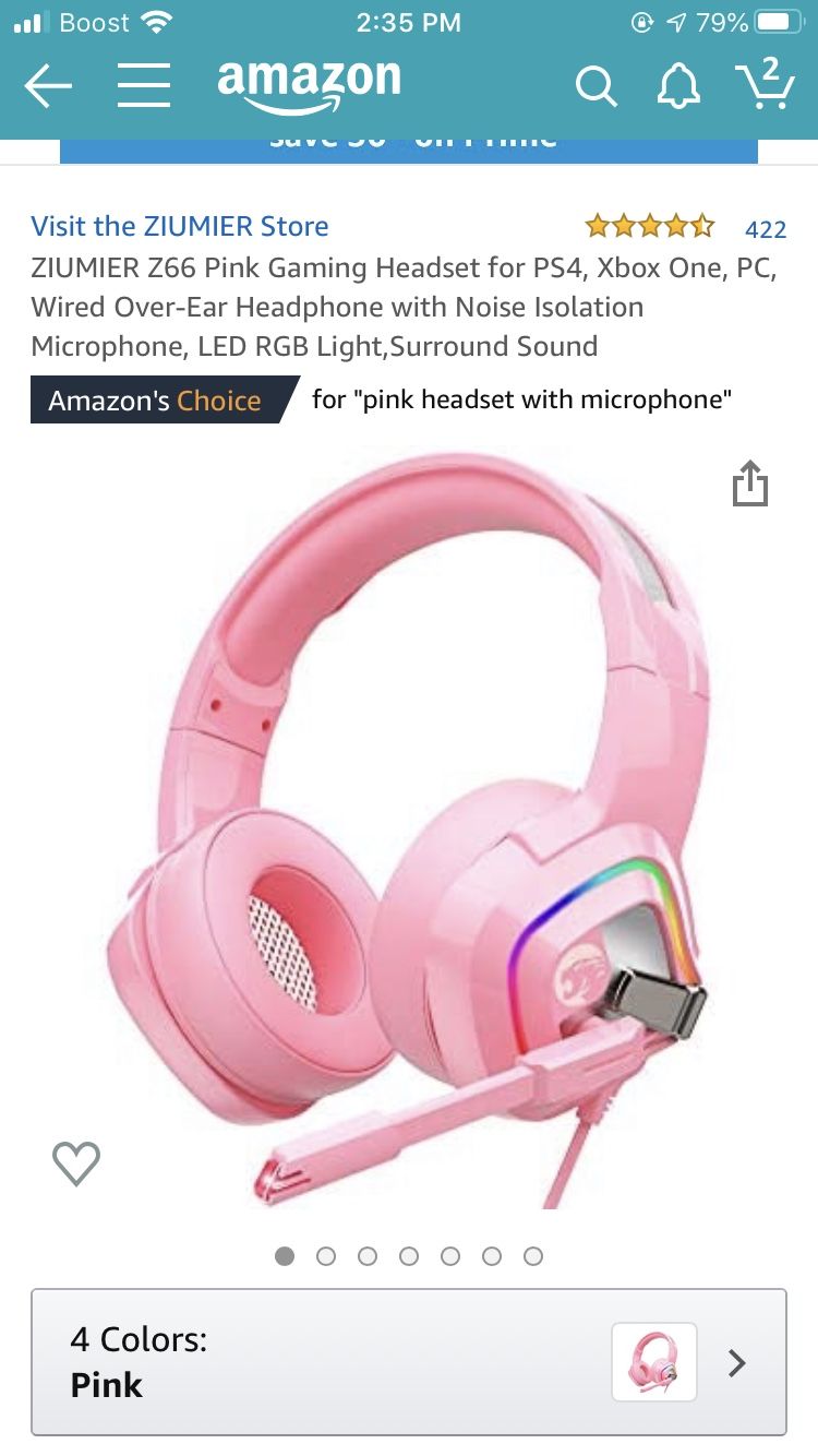 Zumier Z66 PINK Gaming Headset
