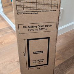 Petsafe Sliding Glass Pet Door, Small, White, 80"
