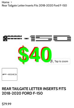 REAR TAILGATE LETTER INSERTS FITS 2018-2020 FORD F-150