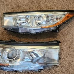 2014-2016 Toyota Highlander Headlights, Front Upper And Lower Grill, Daytime Running Lights 