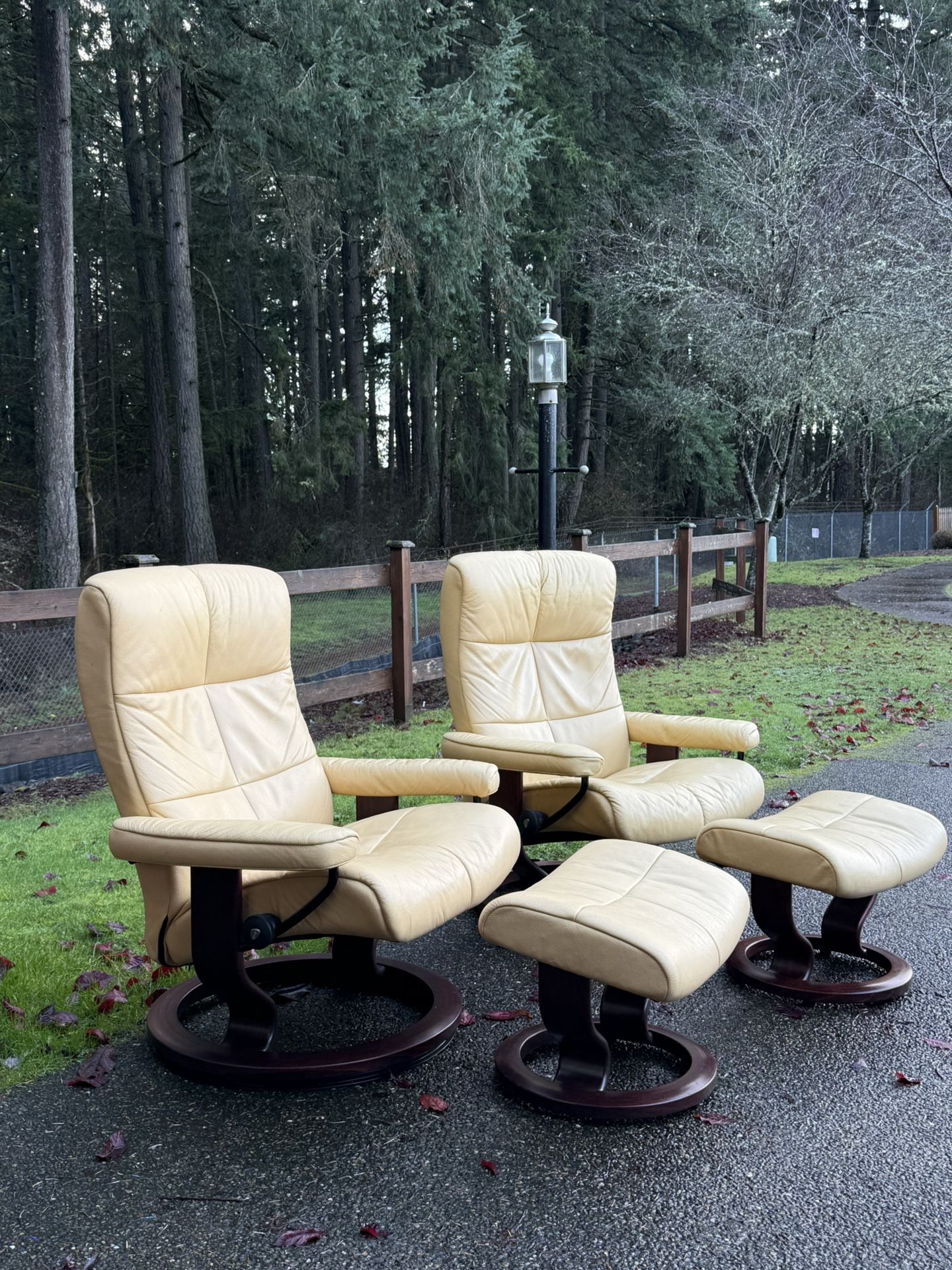 Ekornes Stressless Chair And Ottoman Set Of 2