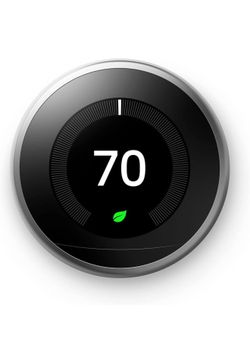 Google Nest Learning Thermostat - Programmable Smart Thermostat for Home - 3rd Generation Nest Thermostat - Compatible with Alexa - Stainless Steel