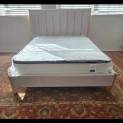 Queen Bed Frame With Mattress 