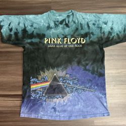 Vintage Pink Floyd Dark Side Of The Moon Tie Dye Single Stitch T-Shirt Size Medium