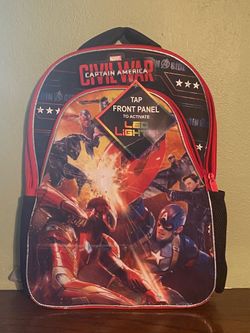 Marvel Captain America Civil War LED light up backpack