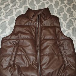 Womens Puffer Vest Chocolate Brown