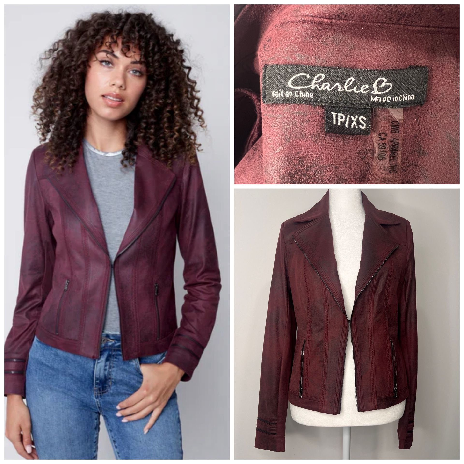 Charlie B Faux Leather Jacket