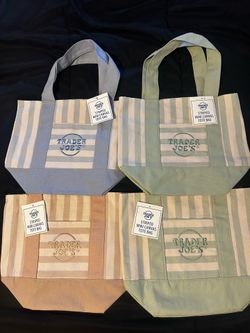 Trader Joe’s Stripped Mini Canvas Tote Bags
