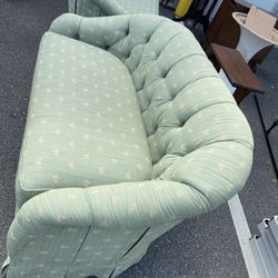 2 Custom Upholstered Matching Love Seats 