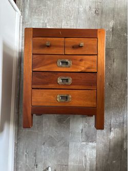 Solid wood side table with drawers