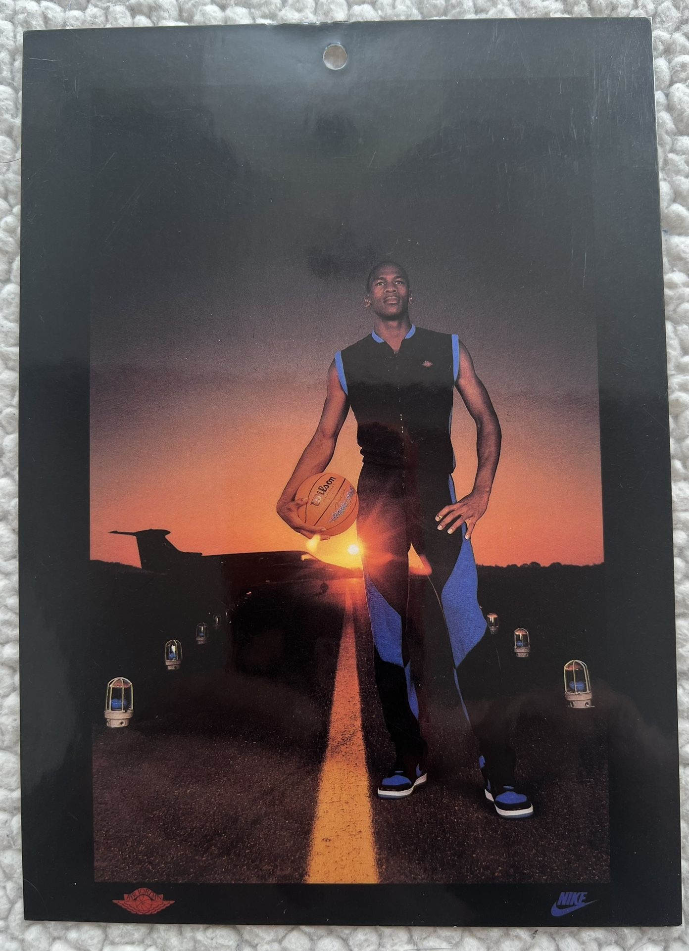 Vintage 1985 MICHAEL JORDAN Blue & Black Nike 5x7 Promo Card