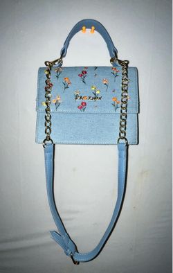 2 Betsey Johnson Handbags Tote & Crossbody Blue Purse Lot