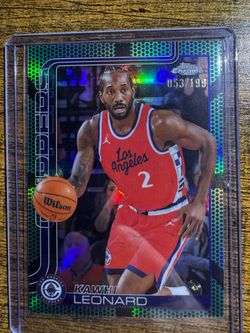 Kawhi Leonard Topps Chrome 2025 Aqua Basketball Refractor #44 Numbered #53/199
