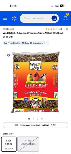 Wild Delight Advanced Formula Sizzle N Heat Wild Bird Seed 5 lb