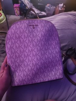 michael kors backpack white with gold ziper