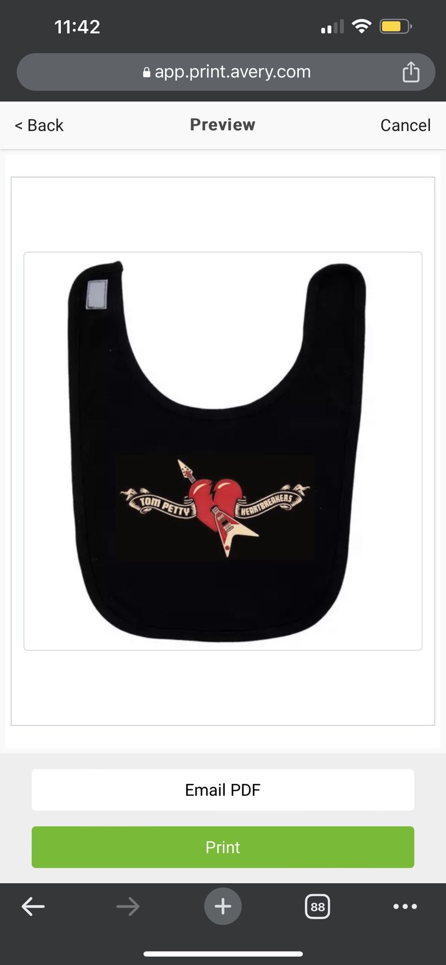 Tom Petty Baby Bib