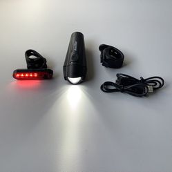 USB Rechargeable Bike Lights Set, Bike Headlight And Rear Lights
