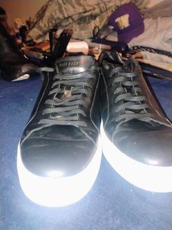 Cole Haan Black Leather Low-Top Sneakers