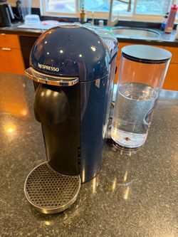 Preowned Nespresso VertuoPlus Machine (Dark Blue - comes w/unopened box of Starbucks Pods)