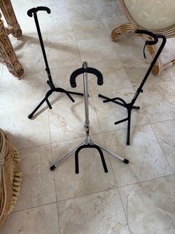 4 Music Stands Bundle – 3 Guitar Stands + 1 Heavy Duty Sheet Music Stand