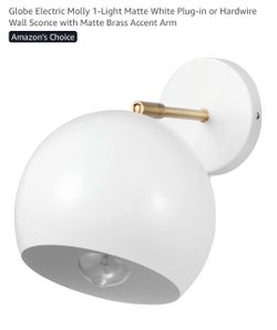 Globe Electric Molly Wall Sconce Matte White Brass