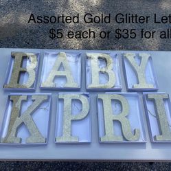 Gold Glitter Decorative Letters