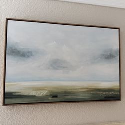 Wood Framed Art Painting  Approx 36x24