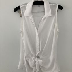 Express Sheer Tie Front Shirt XS