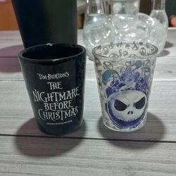 Tim Burton's The Nightmare Before Christmas Inkblots 1.5oz. Mini Shot Glasses 2
