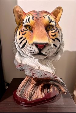 Tiger Decorative Bust Statue 17" Tall
