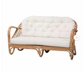 Aliane 52 in. Natural Rattan 2-Seater Loveseat