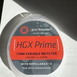 ProMaster HGX Prime 77mm Variable ND Filter (1.3–8 Stops) – NEW
