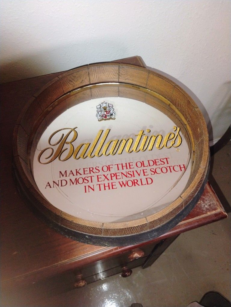 Ballantine's Scotch Whiskey Mirror Bar Sign