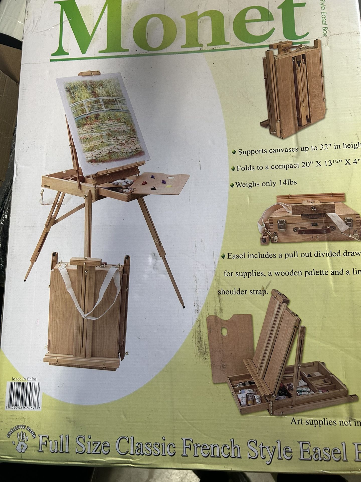 Monet Full Size Classic French Style Easel Box