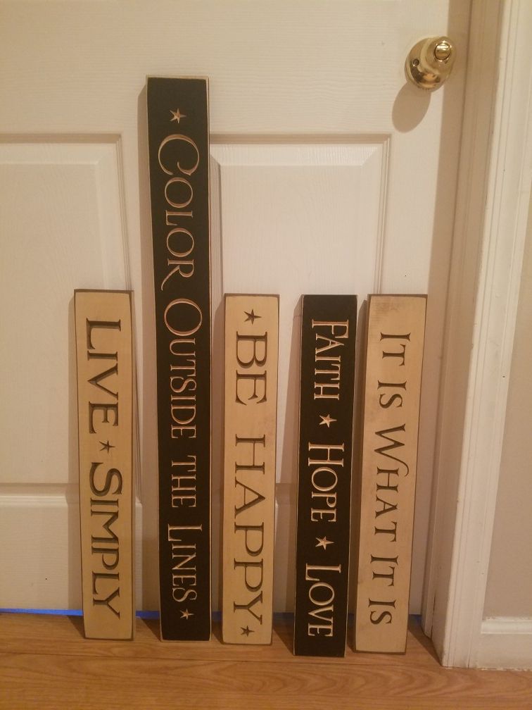 Wood decor Signs - brand new - carved not painted - home decor - Quotes