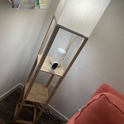 Wooden lamp+shelf, Target- items on it not included
