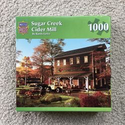 MasterPieces 1000 Pc SUGAR CREEK CIDER MILL Jigsaw Puzzle 26 x 19” - COMPLETE!!