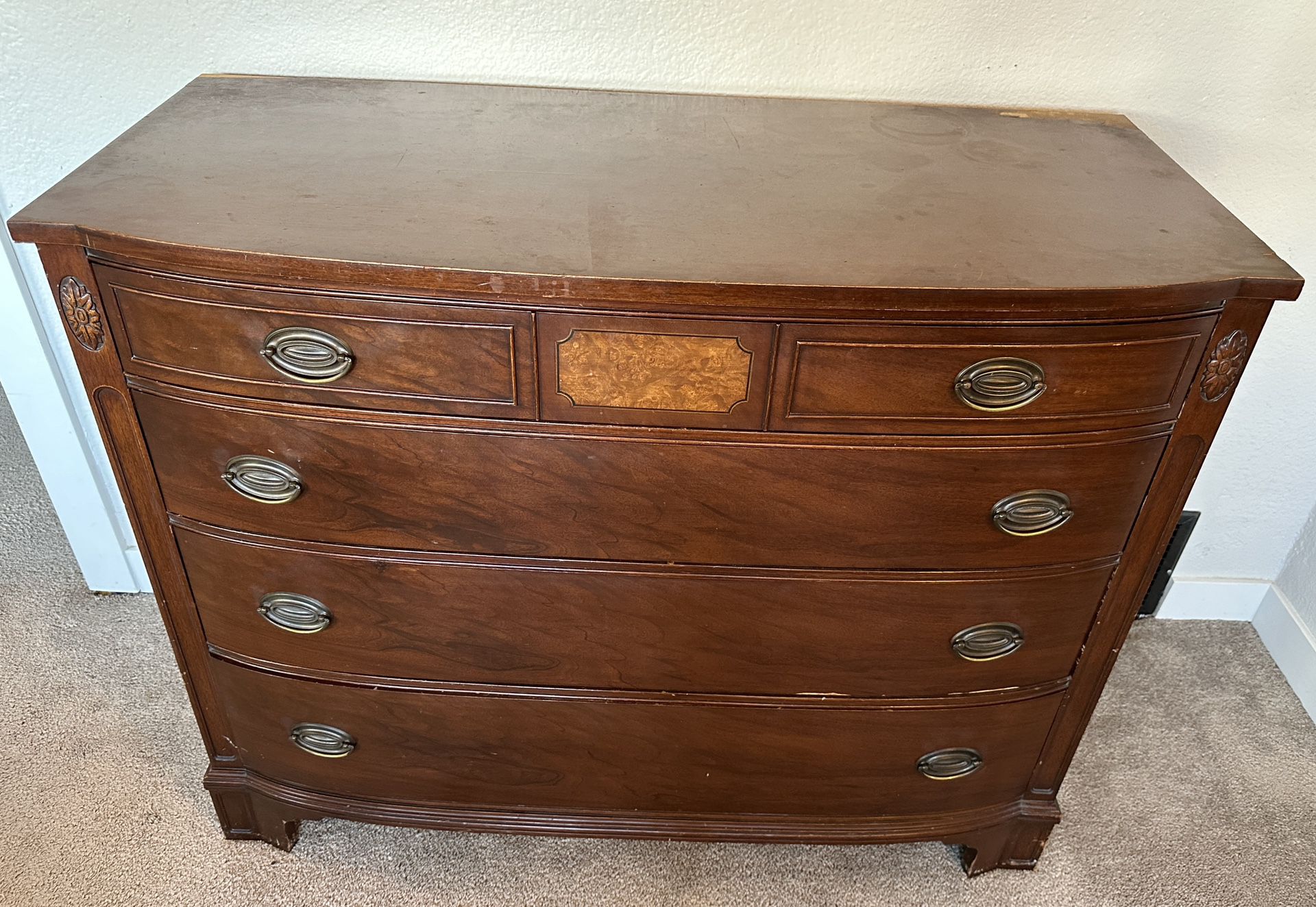 Mid Century Mahogany Armoire Dresser Chest of drawers