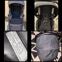 Graco stroller car seat combo with base black & gray used in good condition might need wipe down as it’s just bin sitting $60 firm cash only pick up e
