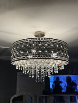 2 Silver Orchid Brielle Polished Nickel and Crystal 3-light Chandelier