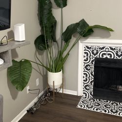 Fake Plants With The Pot And Stand