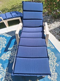 2 - GROSSFILLEX BRAND CHAISE LOUNGES WITH BRAND NEW CUSHIONS