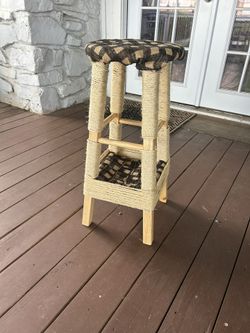 Handmade Sisal-Wrapped Cat Scratcher Stool with Perch